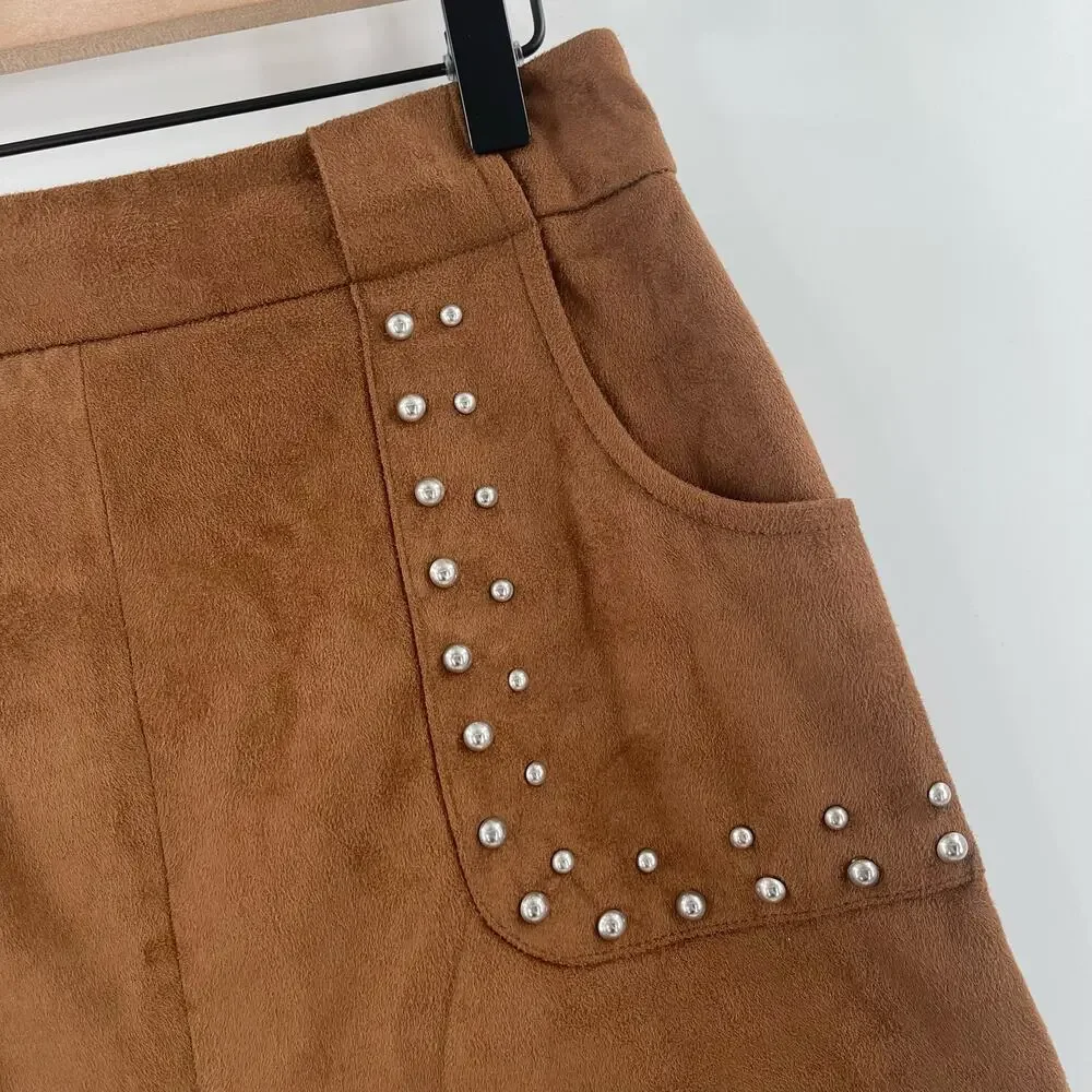 BB DAKOTA Skirt Size 0 Faux Suede Steve Madden Country Western Cowgirl Cowboy